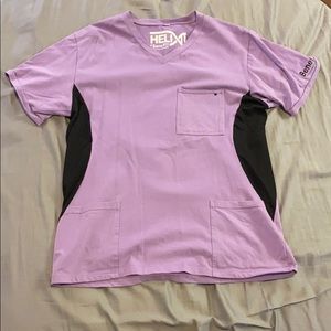 Men’s XL purple Benefit Helix scrub top
